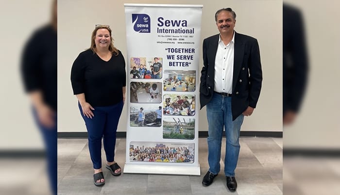 Founder and CEO, Elizabeth Gerbel, EAG and Senior Manager, Anup Bhasin, PwC (and Joint Coordinator of the SEWA International Houston Chapter) at the speaking engagement on Friday, June 16, 2023.
