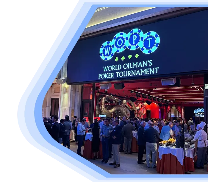 2025 World Oilman's Poker Tournament sign in Las Vegas